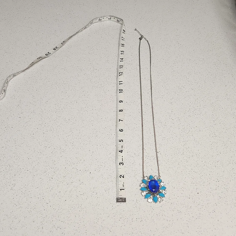 Maurices Blue Long Blingy Fashion Statement Necklace